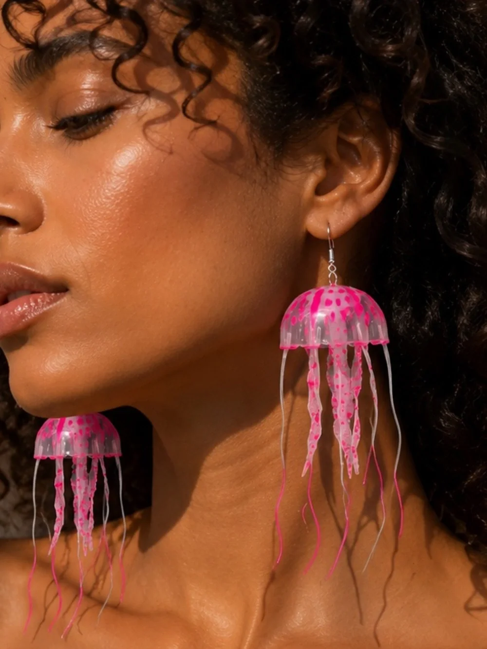 Pink Jellyfish Drop Earrings - Women Jewelry